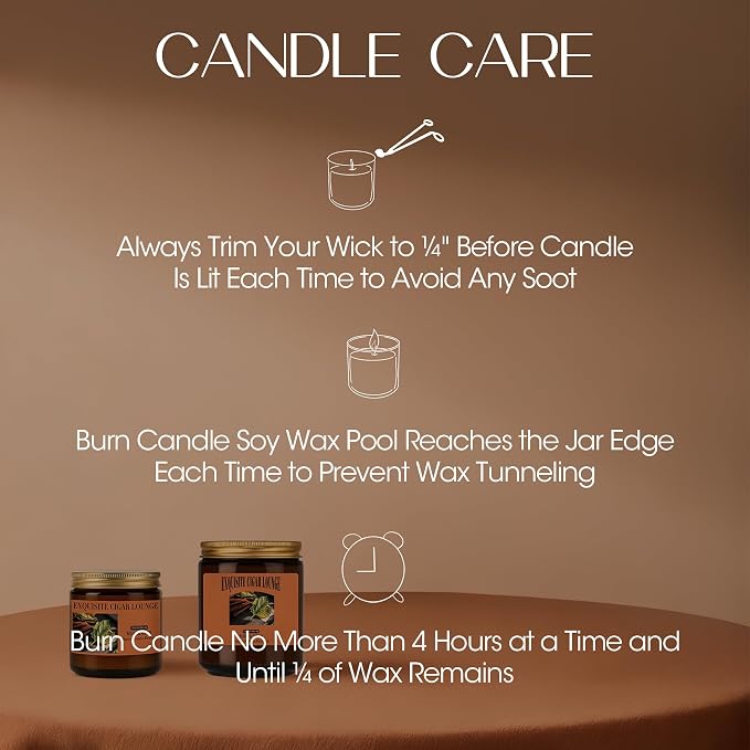 Scented Candles, Tobacco Leather Scented for Men, 8 oz Natural Soy Wax Masculine Scents Candle for Home, Birthdays Gifts for Men, Father, Friends