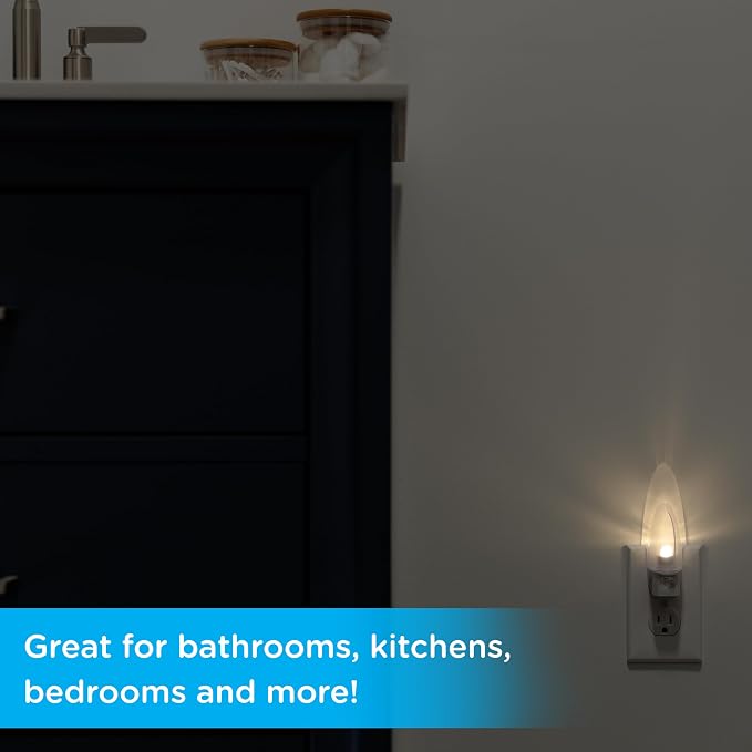 Lights by Night Plug in Night Light with Manual On Off Switch, Traditional Nightlight Plug into Wall, Warm White, Bedroom, Bathroom, Nursery, Hallway, Kitchen, UL Safety Listed, 11140