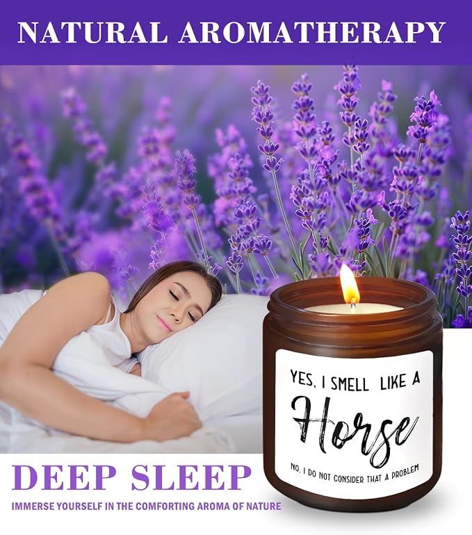 Horse Candle - Cedar & Lavender Scented, Equestrian Gift for Horse Lovers, 8 oz