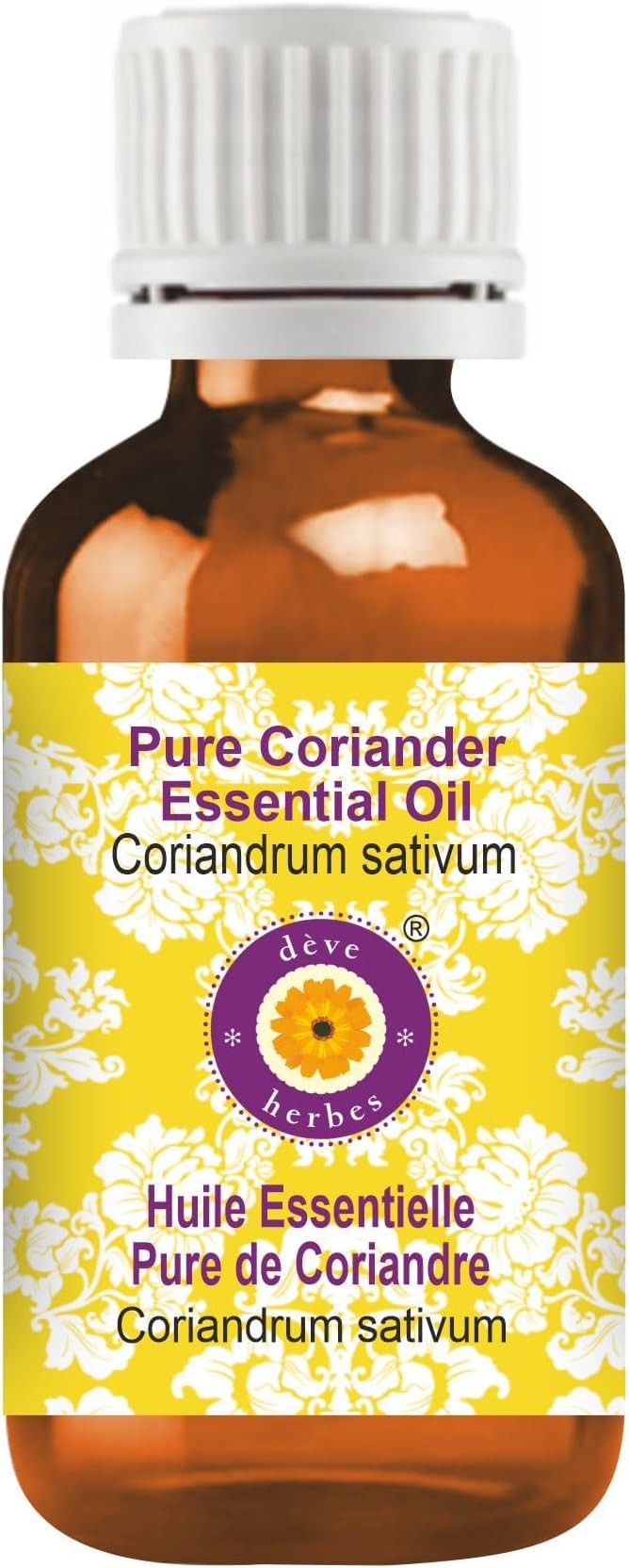 dève herbes Coriander Essential Oil (Coriandrum sativum) Pure | Non-Sticky | Non-Greasy | Lightweight | Men & Women | All Skin Types | Steam Distilled 10ml (0.33 oz)