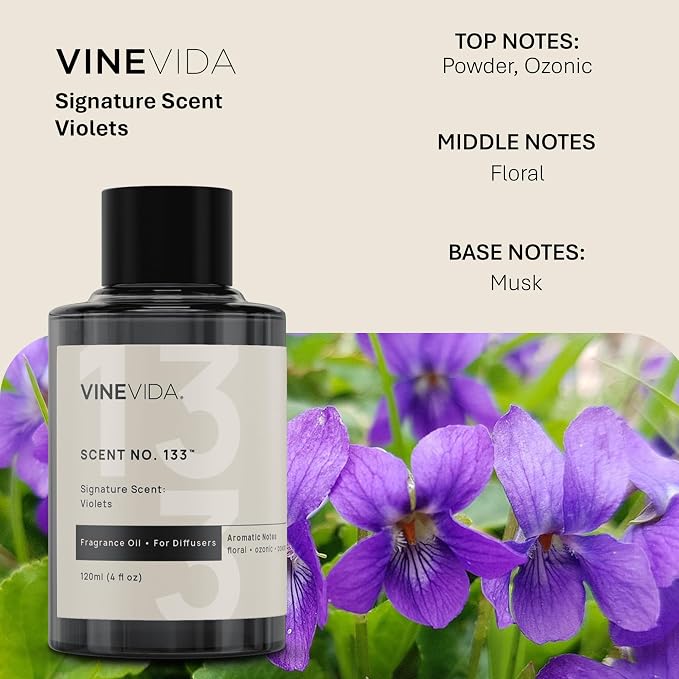 VINEVIDA [4 Oz] Inspired by: Violets; Diffuser Oil Refill | Premium Scent Diffuser Oil for Home | Non-Toxic Fragrance