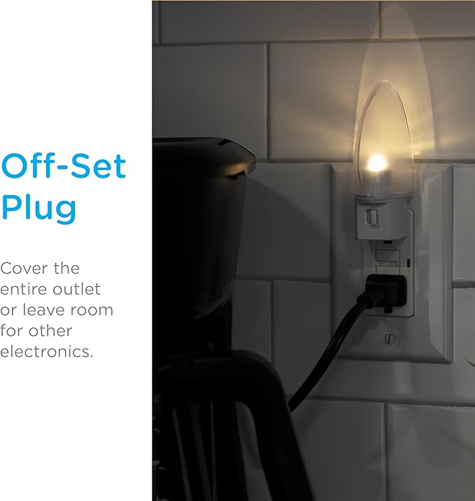 Lights by Night Plug in Night Light with Manual On Off Switch, Traditional Nightlight Plug into Wall, Warm White, Bedroom, Bathroom, Nursery, Hallway, Kitchen, UL Safety Listed, 11140