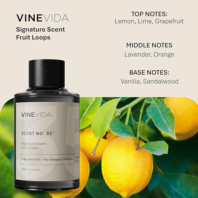 VINEVIDA [4oz] Fruit Loops Fragrance Oil for Candle Making and Soap Making - Premium Candle Scents for Soy Candles