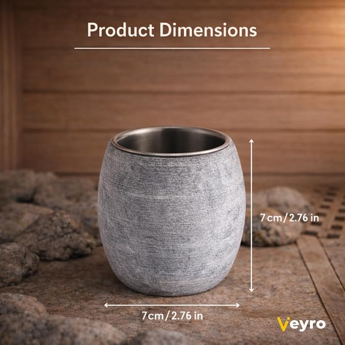 Veyro Large Sauna Diffuser – Natural Stone Aroma Cup for Essential Oils, Sauna Essential Oil Diffuser, Sauna Aromatherapy Bowl, Gifts for a Sauna Accessories Luxury Stone Oil Holder