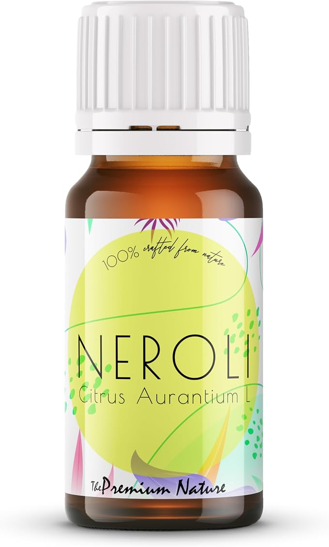 Organic Neroli Essential Oil | 100% Pure & Natural Citrus aurantium Flower Oil with Soft Floral Citrus Aroma | for Diffuser, Candle Making & DIY Aromatherapy Blends, 0.34 Fl Oz
