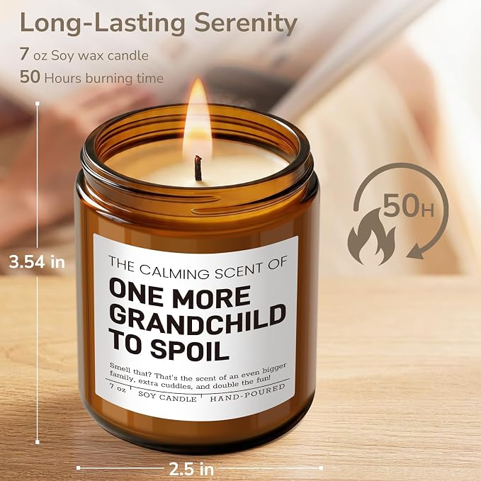 Gift for Grandparents, Pregnancy Announcement for Grandparents, One More Grandchild Candle, Pregnancy Reveal to Parents - Lavender Scented Candle