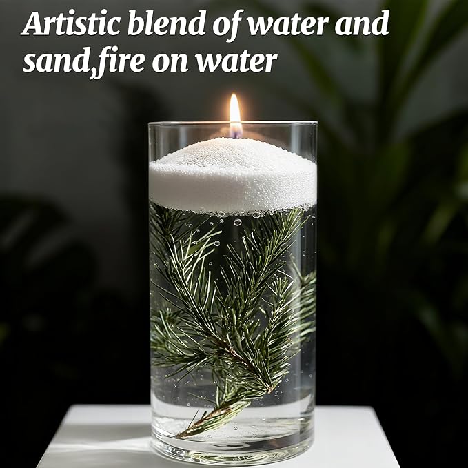 Pearl Candle Sand with 30 Wicks 18Oz-Vanilla Scented Non Toxic Luxury Long Lasting Refillable Pearled Candle 120 Hours-Pearled Sand Powder Wax Candles Kit for Candle Making Wedding Party White