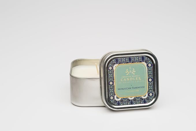 Lotion Candle - Moroccan Teakwood (3.5 Ounce) | Scented Massage Candles for Self Care, Soy Wax Candle with Essential Oil Blends, Coconut Oil, and Vitamin E