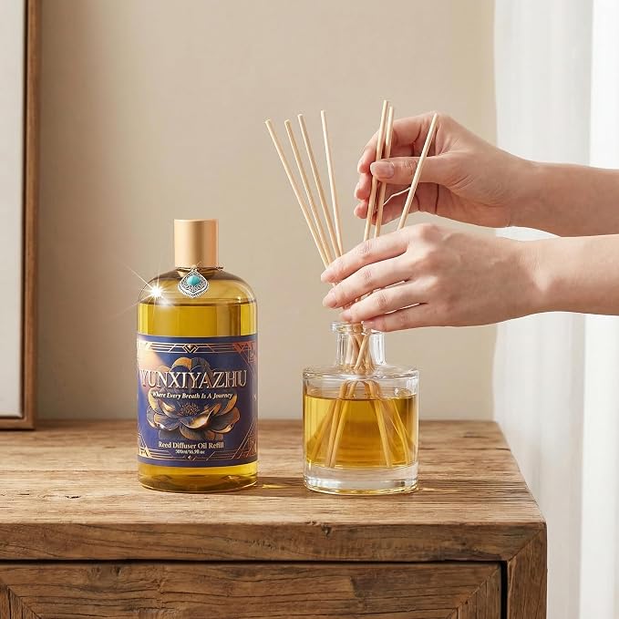 Diffuser Oil Refill,Coastal Fruit Blossom Breeze Reed,500ML (16.9 fl oz) Alcohol-Free Waterless, Dual-Use for Reed Diffusers & Waterless Fragrance Machines, Cool Fresh Summer Scent