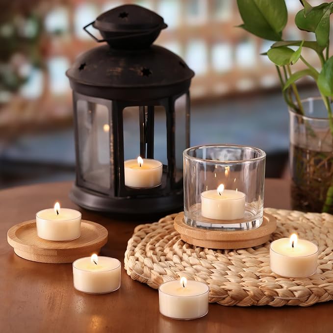 Scented Tea Lights Candles, Gardenia Moonlight, 16 Pack – White Scented Tealight Candles– 100% Palm Wax – 6 Hour Burn Time Aromatherapy Tea Light Votive Candle for Dinner, Bedroom, Spa, Wedding Decor