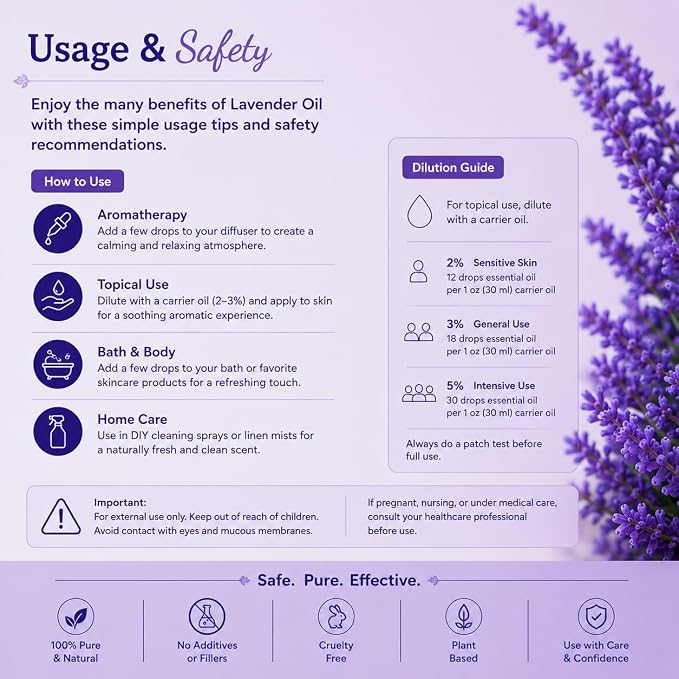 2 Bottles – GreenHealth Lavender Essential Oil – 16 fl oz Each (32 fl oz Total) – 100% Pure & Uncut – Aluminum Bottles – Bulk Lavender Oil for Diffuser, Aromatherapy, Soap Making & Candles