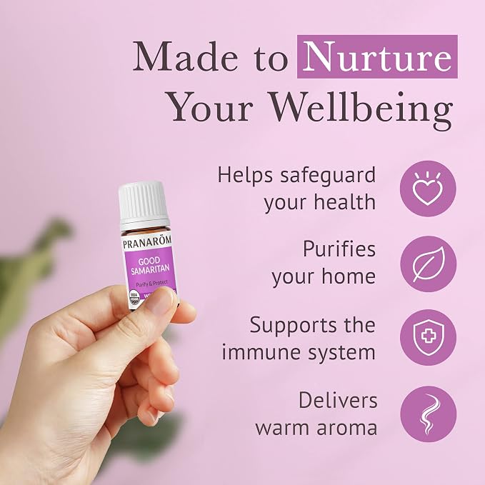 Pranarom - Good Samaritan Essential Oil Blend (5ml) - Cinnamon Leaf, Lemon, Rosemary, Eucalyptus, Clove Bud - 100% Pure Essential Oil for Diffusing and Cleaning | USDA and ECOCERT Certified Organic