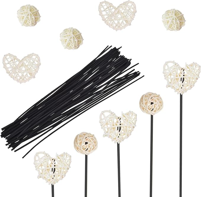Reed Diffuser Sets, Natural Rattan Reed Fragrance Diffuser with Flower Replacement Refill Rattan Sticks for Home Decor Hotel Aromatherapy Spa - Set E