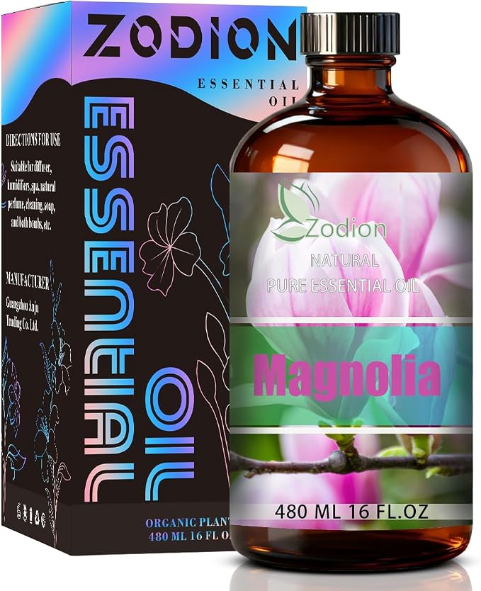 Magnolia Essential Oil - Magnolia Fragrance Oil for Diffuser, Massage, Humidifier, DIY Candle, Soap Making, Home, Bath, Yoga - 16 fl oz (480ml) - ZODION Essential Oils