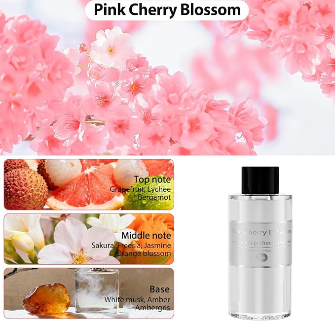 Amor Lyris 2 Packs Essential Oil Refill for Smart Car Air Freshener, 3.5OZ Car Diffuser Refill, Aromatherapy Perfume Refill (4-8 Months Use), Natural Plant Extracts, Pink Cherry Blossom
