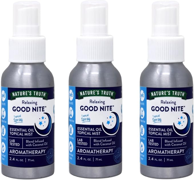 Nature's Truth Good Nite Essential Oil Topical Mist, Calming Blend, Yoga, & Aroma Spray, 2.4 FL OZ - 3 Pack