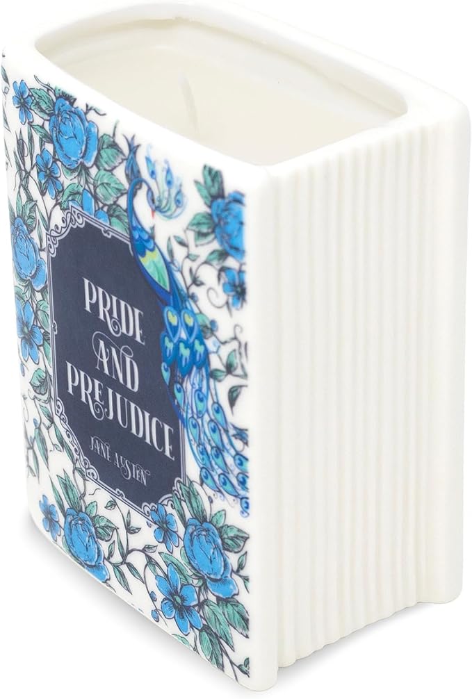 Steel Mill & Co Novelty Shaped Book Theme Scented Candle, 5 oz Candle with Sweet Citrus Notes of Bergamot and Moss, Unique Gift for Book Lovers (Pride and Prejudice)