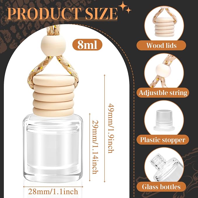 AROIC Hanging Car Air Freshener - 6 Pack Luxury Leather Scent Air Freshener Set, Long-Lasting Natural Essential Oil Fragrance Diffuser Eliminates Odors,Ideal Business Gift for Car Accessories Unisex