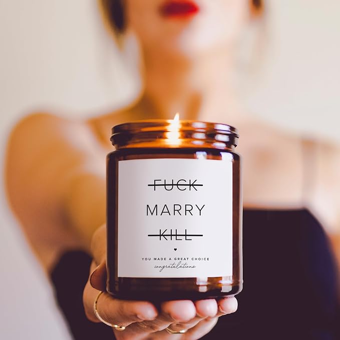ThreeKin Engagement Candle, Gift for Engaged Couples | Lavender & Lemongrass Soy Wax Blend | 65-Hour Burn Time | Scented Jar for Bridal Showers & Brides to Be
