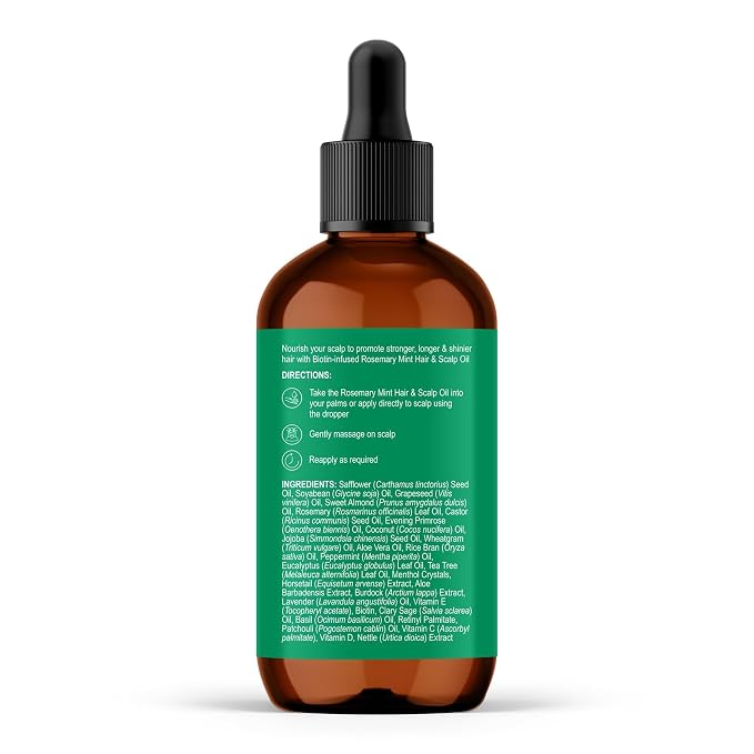 Botanic Hearth 100% Pure Rosemary Mint Oil For Hair Growth & Hair Treatment Oils 2 Fl Oz | Infused with coconut Oil | Hair Oil Repairs Dry Damaged Hair, Strengthening, Healthier | All Hair Types