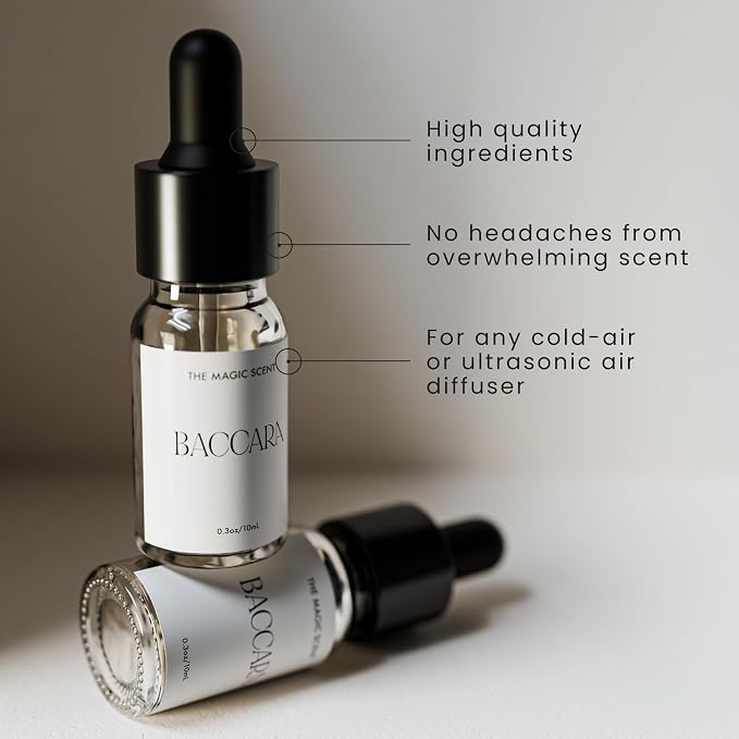 The Magic Scent Baccara Diffuser Oil - Hotel & Home Luxury Scents Inspired by Baccarat Rouge - Diffuser Oil Scents for Home Designed for Use in All Diffusers - 0.3 fl oz, 10 mL