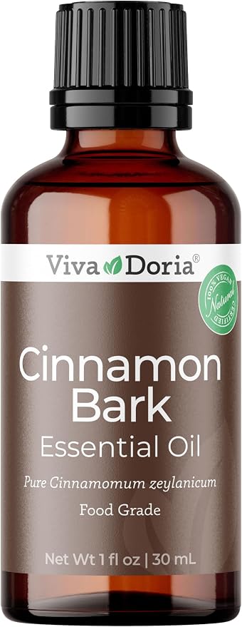 Viva Doria Cinnamon Bark Essential Oil, 100% Pure, Natural Essential Oil, Undiluted, for Aromatherapy | Food Grade, 30 mL (1 Fluid Ounce)