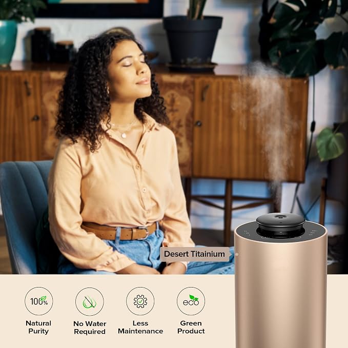 Airversa Waterless Essential Oil Diffuser Starter Kit with 4x10mL Hotel Fragrance Oils for Home Car Office, Premium Aluminum Housing, Up to 600 sq ft, Aroma Nebulizer Baterry Operated, ANX Kit-D Black