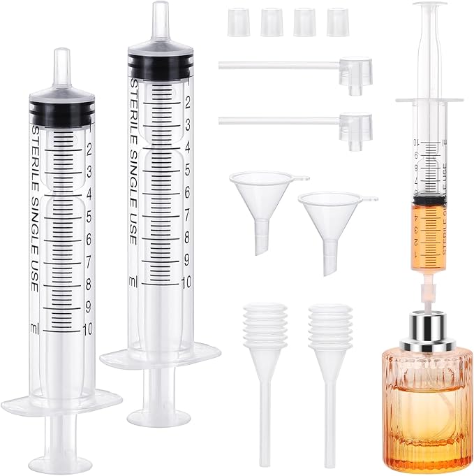 Segbeauty 10ml Perfume Refill Kit Transfer Pump, 0.34oz Large Plastic Perfume Travel Refill Tools, Dispenser Pump Funnel for Refill, 8pcs Dropper Extractor Set for Refillable Cologne Perfume Atomizer