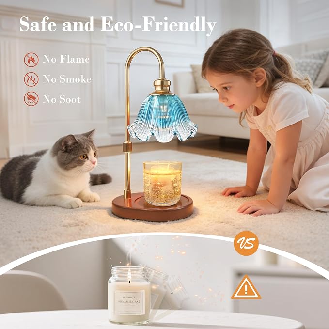 Candle Warmer Lamp with Timer, Christmas Decorations Indoor, Birthday Gifts for Women Mom, Warming Gifts for Office, Dorm, Apartment & New Home Decor