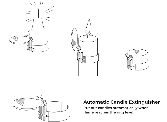 OLEEK (12Pcs Automatic Candle Extinguisher Gold, Candle Extinguisher Automatic Candle Snuffer, Candle Set auto Candle Extinguisher Snuffer, Candle Care kit Candle Accessories, Swedish Candle Snuffer