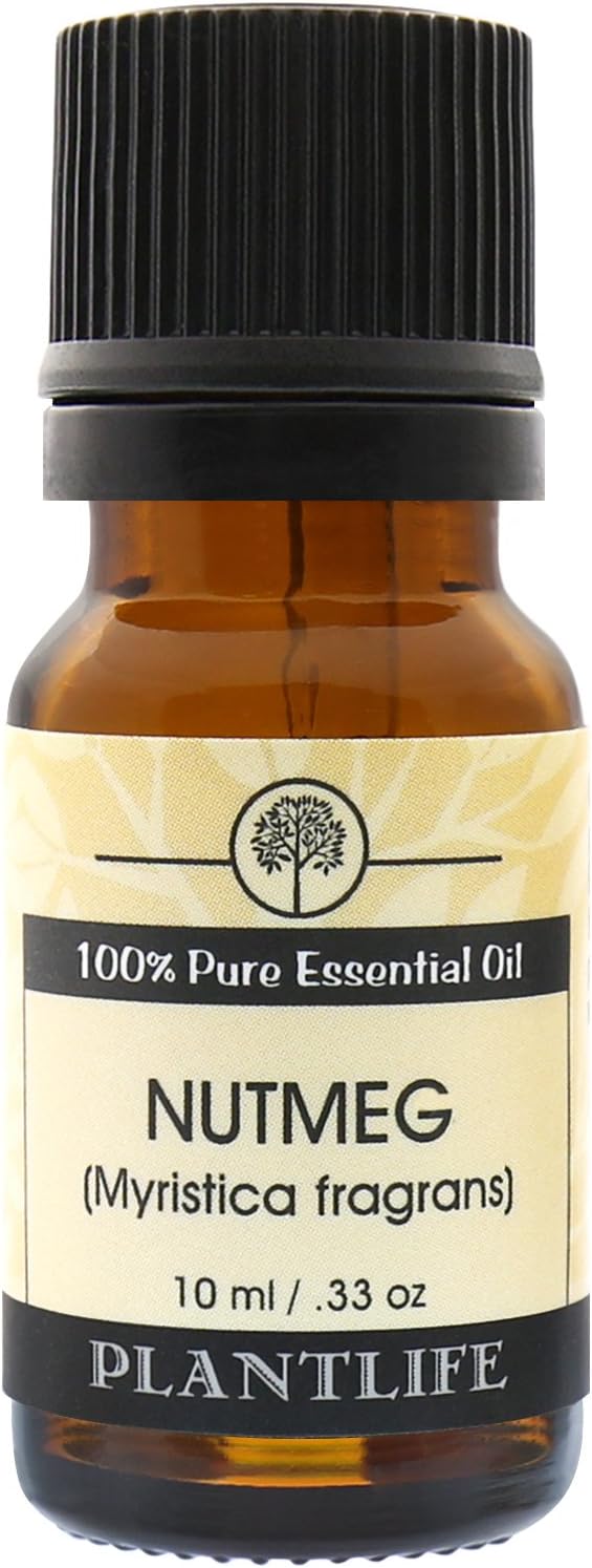 Plantlife Nutmeg Aromatherapy Essential Oil - Straight from The Plant 100% Pure Therapeutic Grade - No Additives or Fillers - 10 ml