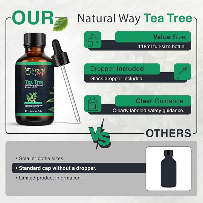 Essential Oil | Pure Aromatherapy Oil for Diffusers, Hair Growth, Skin, Scalp Care, Massage | Refreshing Hair Oil for Women & Men | Natural Essential Oil for Diffuser (Tea Tree)