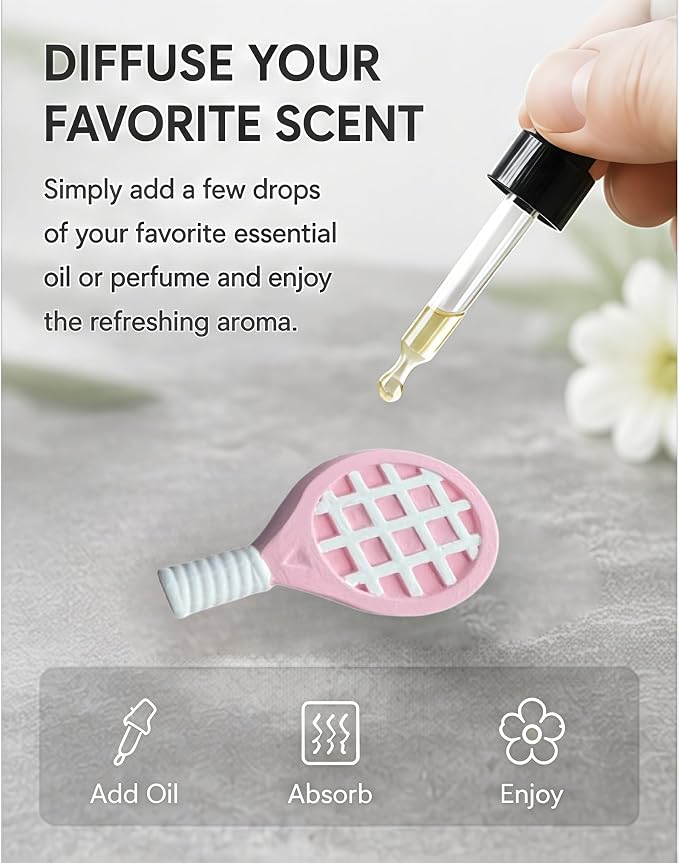 Golf Car Air Freshener Vent Clip Set (3 Pack), Plaster Diffuser, Cute Car Accessories (Essential Oil Not Included)