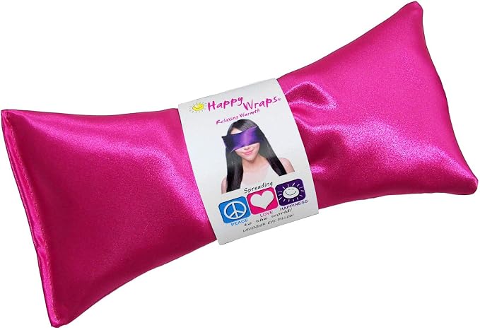 Lavender Eye Pillow - Hot Cold Weighted Eye Pillows for Relaxation, Sleep, Stress, Migraine Relief, Yoga - Aromatherapy Gifts for Women, Birthday, Teachers, Made in USA by Happy Wraps - Hot Pink