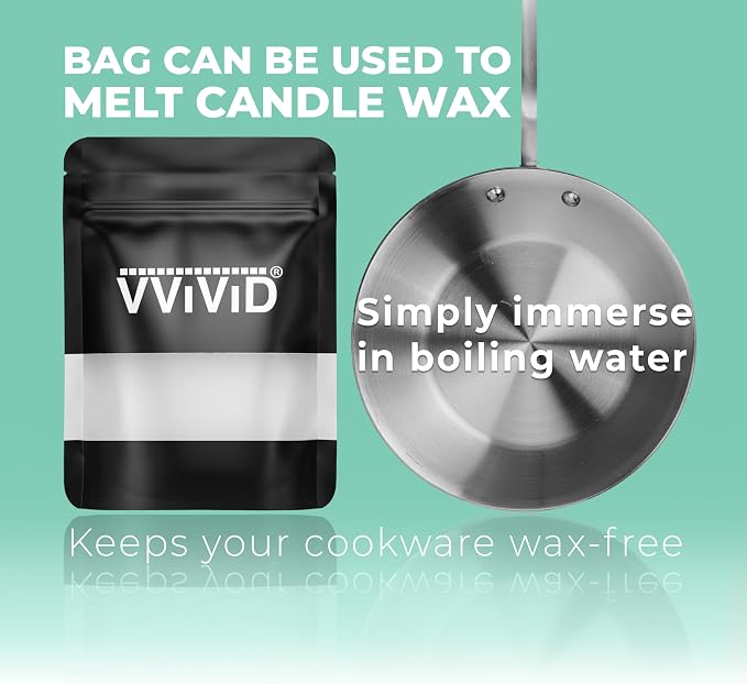 VViViD Candle Wick Trimmer Scissors, Stainless Steel, for Cutting and Clipping Wicks, Supplied with A Wax Melting Bag