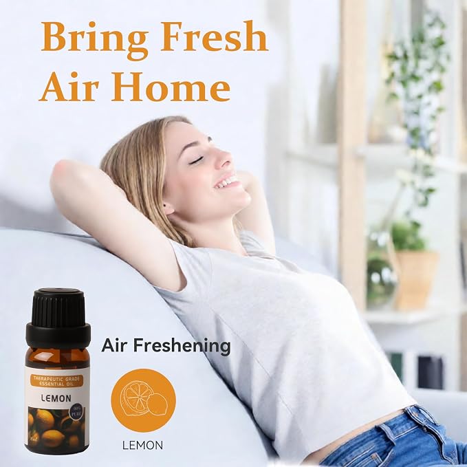 Essential Oils Sets - 6 Premium Fragrance Oils for Diffusers | Candles & Aromatherapy, Calm Mind, Sweet Dreams, Happy, Relax, Air Freshening, for Humidifiers, Massage, 6x10ML