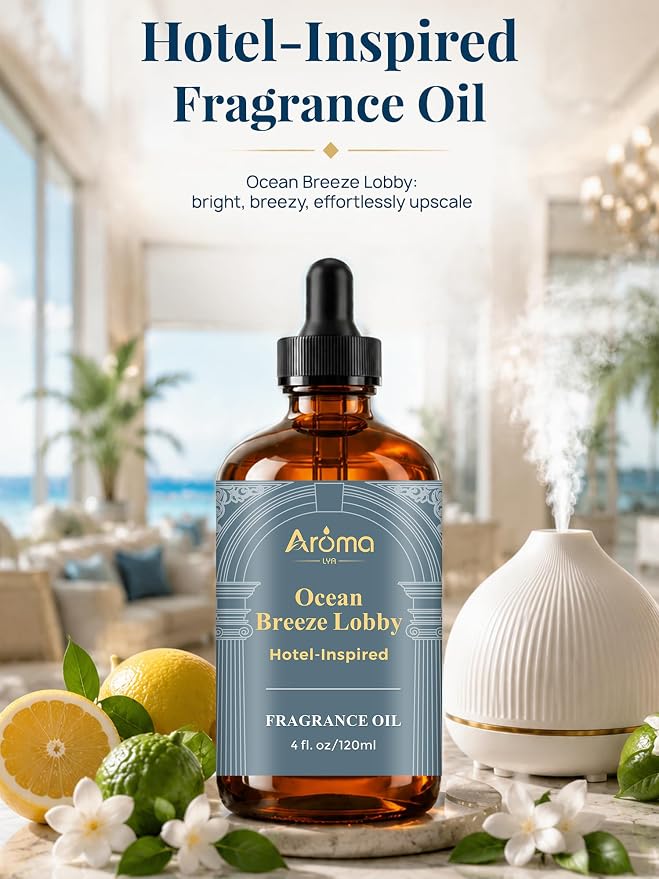 Ocean Breeze Lobby Fragrance Oil, Hotel-Inspired Coastal Resort Scent, Diffuser Oil for Home Diffusers and Crafting