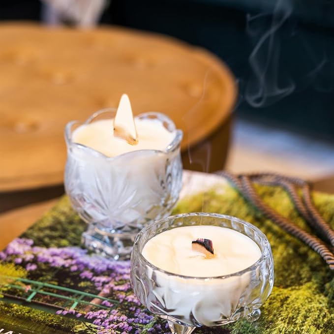 Wood Wicks for Candles Making, 100pcs Wood Candle Wicks, Include 50pcs 5.1 X 0.5 Inch Candle Making Wicks and 50pcs Iron Stand Naturally Smokeless,Wooden Candle Wicks with Black Trimmer for DIY.