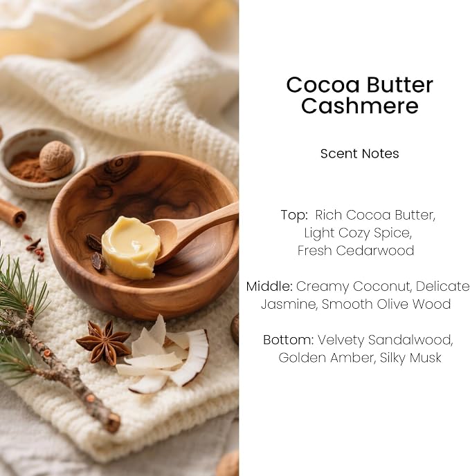 Hanging Car Air Freshener, Long Lasting Essential Oil Diffuser, Non-Toxic Cocoa Butter Cashmere Scent, Cute Car Fresheners for Women, 2 Pack Made in USA