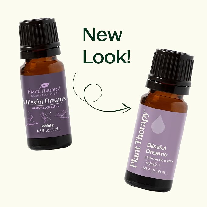 Plant Therapy Blissful Dreams Essential Oil Blend, For Relaxation While Supporting Quality Rest, Grounding and Soothing, Lovely Bedtime Aroma, 10 mL (1/3 oz) 100% Pure, Undiluted, Natural Aromatherapy