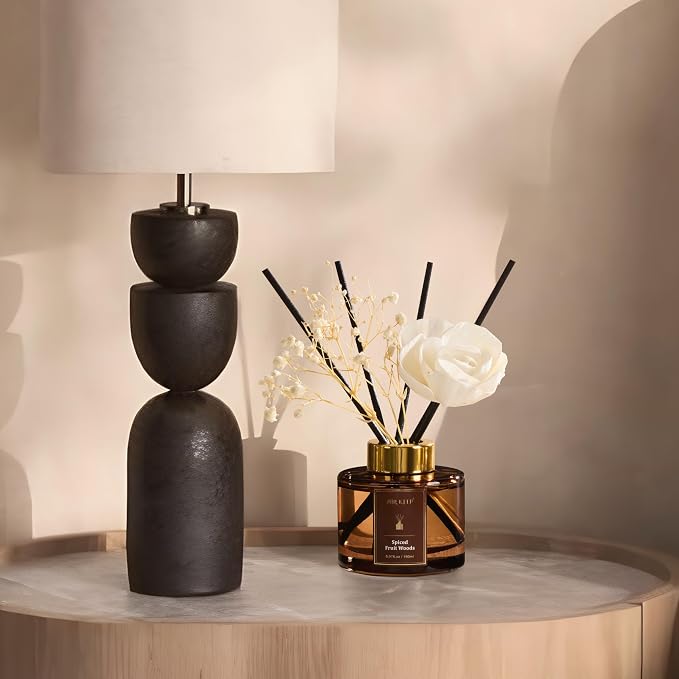 Airkeep Flower Reed Diffuser Set, Spiced Fruit Woods Diffuser Set, 5.07 Fl.oz (150ml), Home Fragrance, Bathroom, Bedroom & Home Décor, Air Freshener