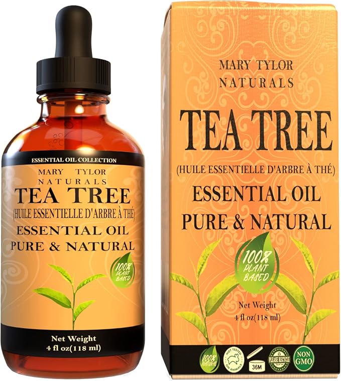 Tea Tree Essential Oil (4 oz) Premium Therapeutic Grade, 100% Pure and Natural, Perfect for Aromatherapy, Diffuser, DIY by Mary Tylor Naturals
