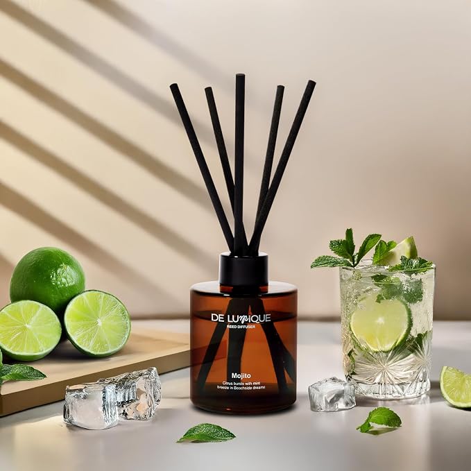 Mojito Scent Reed Diffuser Oil – Long Lasting Diffusers for Home with Mint, Lime, Rum & Apple – Premium Home Fragrance Crafted by Expert Perfumers – 150ml