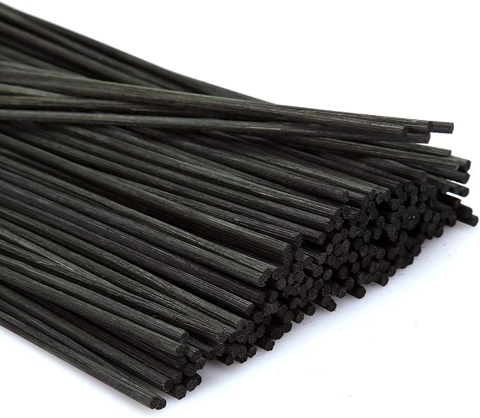 TOMCENXI 100PCS Reed Diffuser Sticks,10 Inch Natural Rattan Wood Sticks,Diffuser Refills,Essential Oil Aroma Diffuser Replacements Sticks for Home,Office (Black Color)
