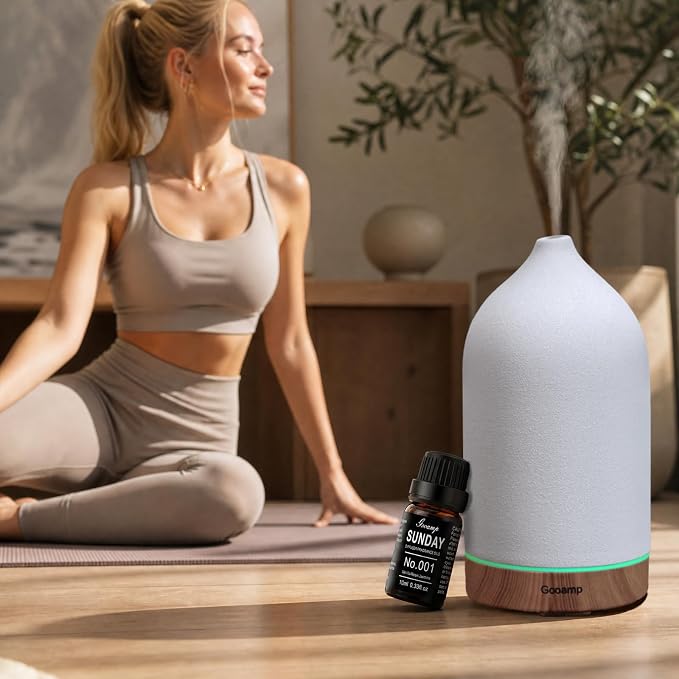 Gooamp SUNDAY-001 Diffuser Oil Essential Oils Blend - Vanilla/Rose/Jasmine - 10mL 0.33fl.oz - Suitable for Water, Anhydrous, Reed, Cold Air, and Automobile Diffusers - Ideal for DIY Crafts
