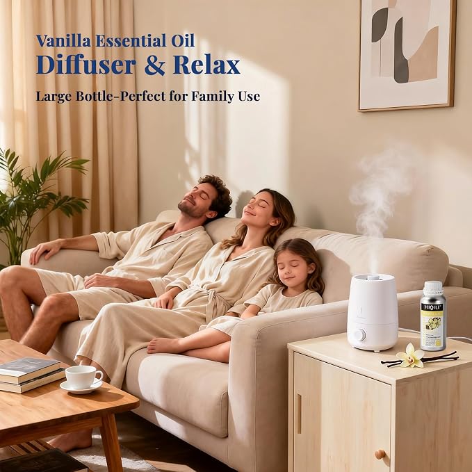 HIQILI 16 Ounces Vanilla Essential Oil, Strong Fragrance for Body Lotion, Candle Making, Soap, Aromatherapy -16 Fl Oz