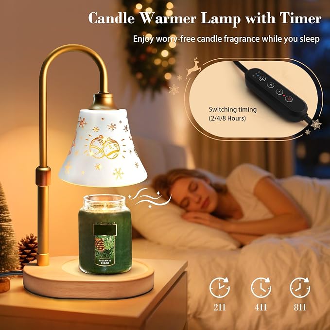 Banbanda Candle Warmer Lamp with Timer ：Mothers Day Gifts, Christmas Decorations Indoor, Birthday Gifts for Women Mom, Warming Gifts for Office, Dorm, Apartment & New Home Decor