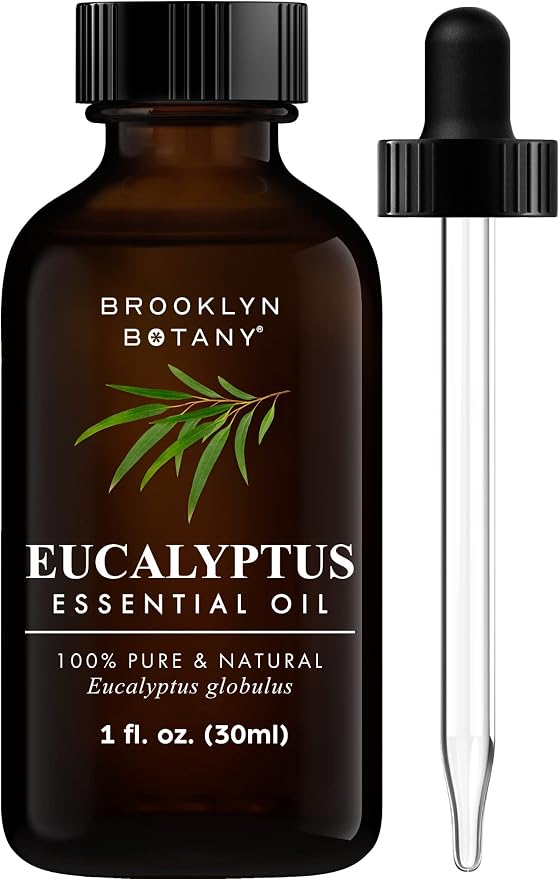 Brooklyn Botany Eucalyptus Essential Oil - 100% Pure and Natural - Premium Grade Oil with Dropper - for Aromatherapy and Diffuser - 1 Fl Oz