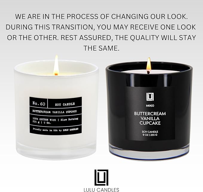Lulu Candles | Buttercream Vanilla Cupcake | Luxury Scented Soy Jar Candle | Hand Poured in The USA | Highly Scented & Long Lasting (9 Oz.)