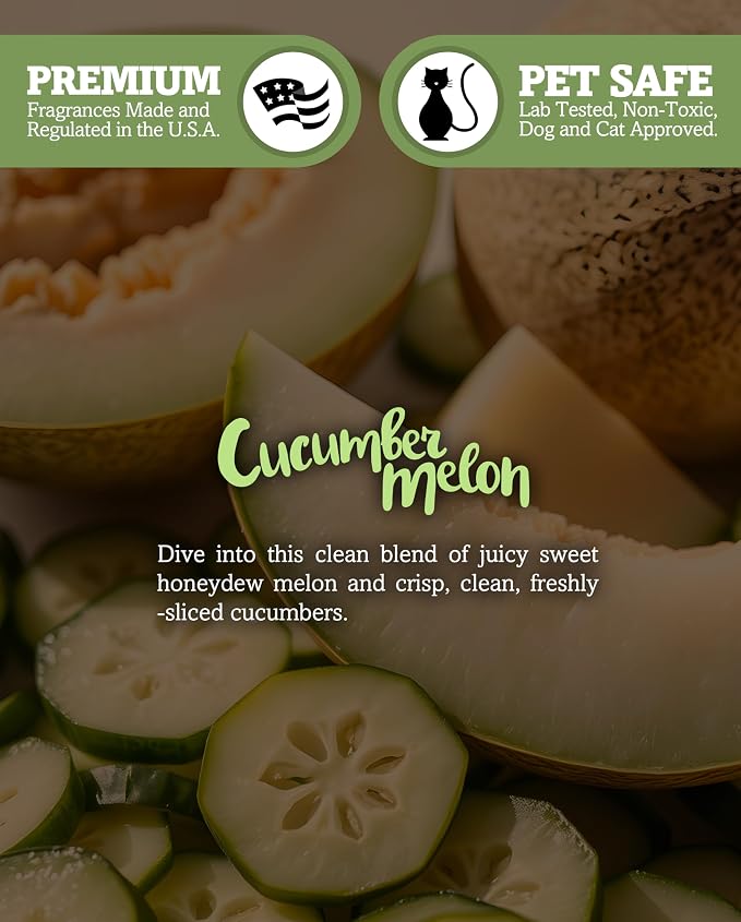Cucumber Melon Soy Votive Candles - Scented with Natural Fragrance Oils - 6 Green Natural Votive Candle Refills - Fresh & Clean Collection